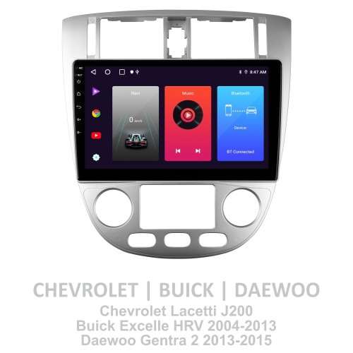 Штатна магнітола SIGMA F10216 ANDROID 10 2+32 Gb Chevrolet Lacetti J200 For Buick Excelle Hrv 2004-2013 For Daewoo Gentra 2 2013-2015 (F2) 10"