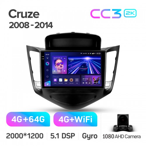 Штатна магнітола Teyes CC3 4+64 Gb Chevrolet Cruze J300 2008-2014 9" 2k