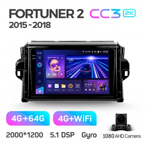 Штатна магнітола Teyes CC3 4+64 Gb Toyota Fortuner 2 2015-2018 9" 2k