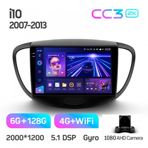Штатна магнітола Teyes CC3 6+128 Gb Hyundai i10 2007-2013 9" 2k