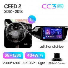 Штатна магнітола Teyes CC3 6+128 Gb Kia CEED Cee'd 2 JD 2012-2018 9" 2k