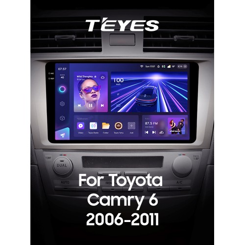 Штатна магнітола Teyes CC3 6+128 Gb Toyota Camry 6 XV 40 50 2006-2011 (F1) 9" 2k