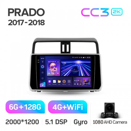 Штатна магнітола Teyes CC3 6+128 Gb Toyota Land Cruiser Prado 150 2018-2020 10" 2k