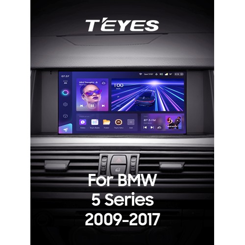 Штатна магнітола Teyes CC3 6+128 Gb з коловим оглядом 360° BMW 5 Series F10 F11 CIC 2009-2013 9" 2k (L3)