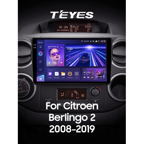 Штатна магнітола Teyes CC3 6+128 Gb з коловим оглядом 360° Citroen Berlingo 2 B9 2008-2019 9" 2k
