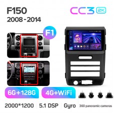 Штатна магнітола Teyes CC3 6+128 Gb з коловим оглядом 360° Ford F150 P415 Raptor 2008-2014 (F1) 9" 2k (L2)