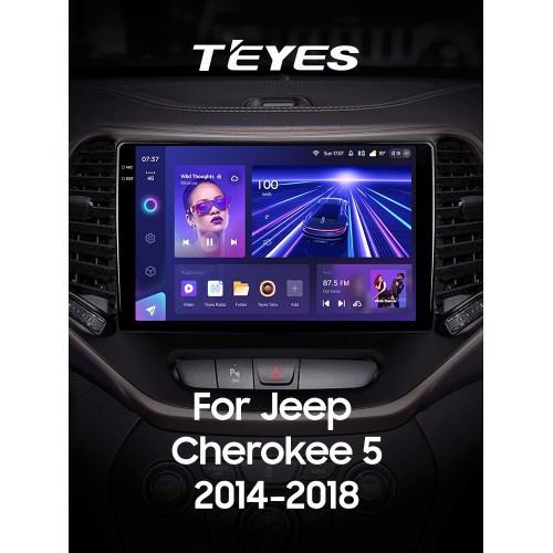 Штатна магнітола Teyes CC3 6+128 Gb з коловим оглядом 360° Jeep Cherokee 5 KL 2014-2018 10" 2k