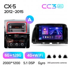 Штатна магнітола Teyes CC3 6+128 Gb з коловим оглядом 360° Mazda CX5 CX-5 CX 5 1 KE 2012-2015 (A) 9" 2k