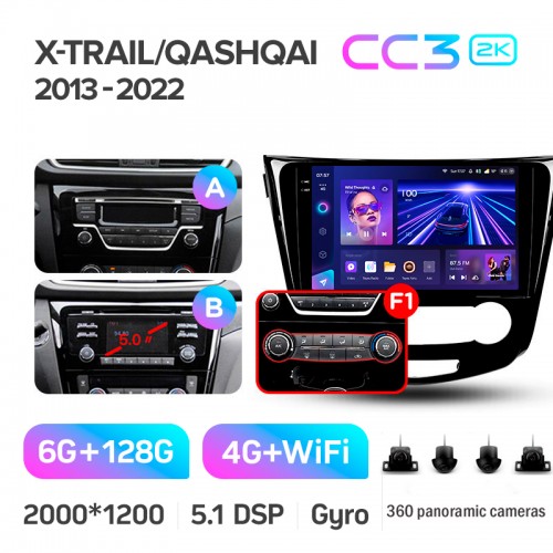 Штатна магнітола Teyes CC3 6+128 Gb з коловим оглядом 360° Nissan X-Trail X Trail 3 T32 2013-2022- (F1) Manual air conditioning (AB) 10" 2k Штатна магнітола Teyes CC3 6+128 Gb з коловим оглядом 360° Nissan X-Trail X Trail 3 T32 2013-2022- (F1) Manual air conditioning (AB) 10" 2k