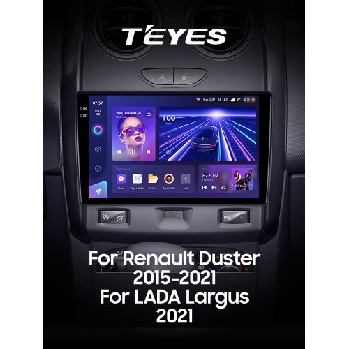 Штатна магнітола Teyes CC3 6+128 Gb з коловим оглядом 360° Renault Duster (F1) 2015-2021 / LADA Largus I 1 2021 9" 2k (L1)