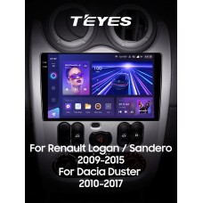 Штатна магнітола Teyes CC3 6+128 Gb з коловим оглядом 360° Renault Logan 1 2010-2016 (CAN BUS) 9" 2k (L2)