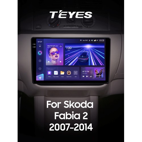 Штатна магнітола Teyes CC3 6+128 Gb з коловим оглядом 360° Skoda Fabia 2 2007-2014 10" 2k