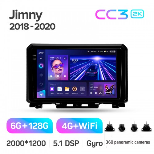 Штатна магнітола Teyes CC3 6+128 Gb з коловим оглядом 360° Suzuki Jimny JB64 2018-2020 9" 2k