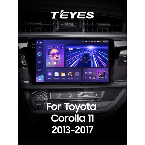 Штатна магнітола Teyes CC3 6+128 Gb з коловим оглядом 360° Toyota Corolla 11 Middle East 2013-2017 (A) 10" 2k