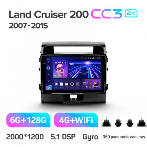 Штатна магнітола Teyes CC3 6+128 Gb з коловим оглядом 360° Toyota Land Cruiser 11 200 (F1) 2007-2015 10" 2k Штатна магнітола Teyes CC3 6+128 Gb з коловим оглядом 360° Toyota Land Cruiser 11 200 (F1) 2007-2015 10" 2k