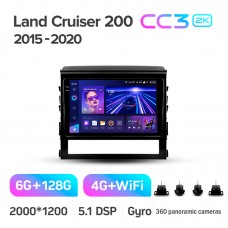 Штатна магнітола Teyes CC3 6+128 Gb з коловим оглядом 360° Toyota Land Cruiser 200 11 2015-2020 9" 2k