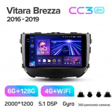Штатна магнітола Teyes CC3 6+128 Gb з коловим оглядом 360° Suzuki Vitara Brezza 2016-2019 9" 2k