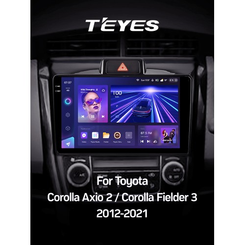 Штатна магнітола Teyes CC3 6+128 Gb з коловим оглядом 360° Toyota Corolla Axio 2 Fielder 3 E160 2012-2021 9" 2k