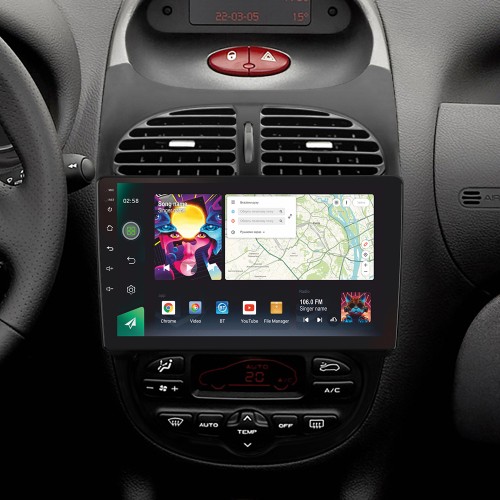 Штатна магнітола SIGMA PRO 9464 ANDROID 10 4+64 Gb 4G DSP Peugeot 206 1998-2012 9" (L1)