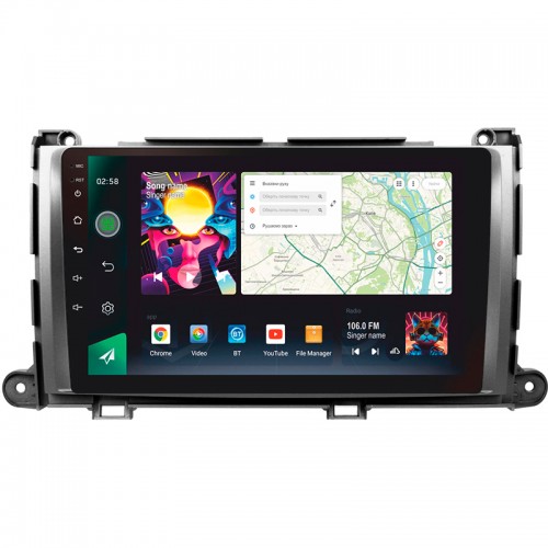 Штатна магнітола SIGMA PRO 9464 ANDROID 10 4+64 Gb 4G DSP Toyota Sienna 3 XL30 2010 - 2014 9"