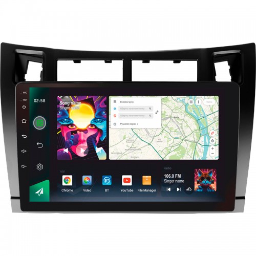 Штатна магнітола SIGMA PRO 9464 ANDROID 10 4+64 Gb 4G DSP Toyota Yaris XP90 2005-2012 (F1) 9"