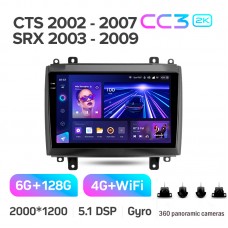 Штатна магнітола Teyes CC3 6+128 Gb з коловим оглядом 360° Cadillac CTS 2002-2007 SRX 2003-2009 10" 2k (L1)