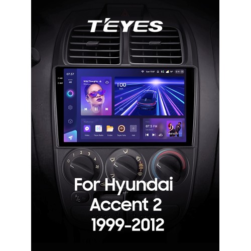 Штатна магнітола Teyes CC3 6+128 Gb Hyundai Accent II 2 LC2 (F1) 1999-2012 9" 2k