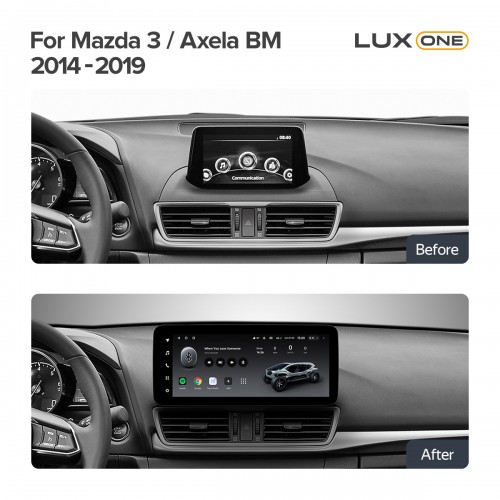 Штатна магнітола Teyes LUX ONE 6+128 Gb Mazda 3 Mazda3 3 Axela BM 2013-2017 (A) 12.3"