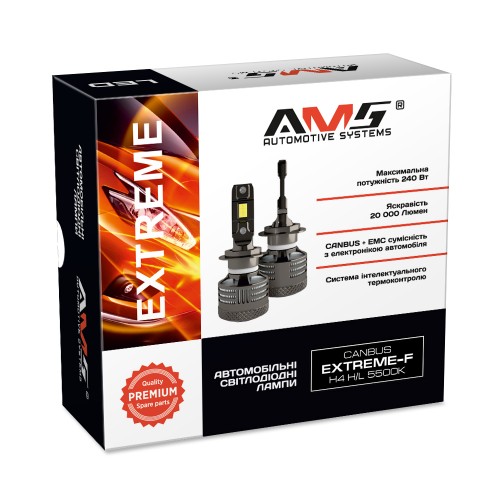 LED лампа AMS EXTREME-F H4 H/L 5500K CANBUS
