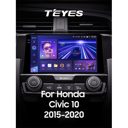 Штатна магнітола Teyes CC3 4+64 Gb Honda Civic 10 FC FK 2015-2020 9" 2k
