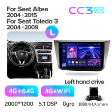Штатна магнітола Teyes CC3 4+64 Gb Seat Altea 5P (Left hand drive) 2004-2015 9" 2k