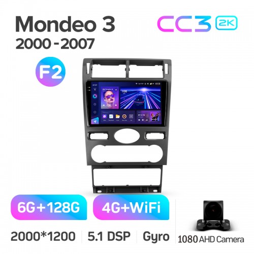 Штатна магнітола Teyes CC3 6+128 Gb Ford Mondeo 3 2000-2007 (F2) 9" 2k