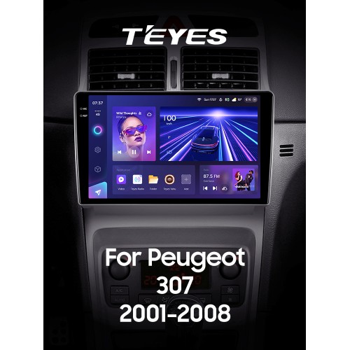 Штатна магнітола Teyes CC3 6+128 Gb Peugeot 307 1 2001-2008 9" 2k