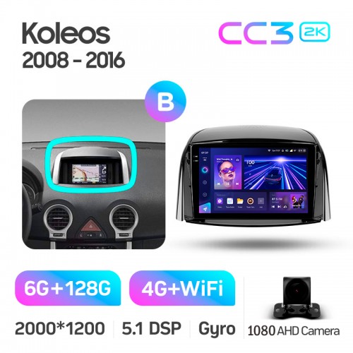 Штатна магнітола Teyes CC3 6+128 Gb Renault Koleos 2008 - 2016 (A) 9" 2k (L1)