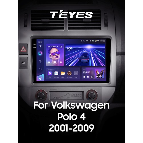 Штатна магнітола Teyes CC3 6+128 Gb Volkswagen Polo Mk4 IV 4 (F2) 2001-2009 9" 2k