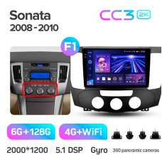 Штатна магнітола Teyes CC3 6+128 Gb з коловим оглядом 360° Hyundai Sonata NF 2008-2010 (F1) 9" 2k