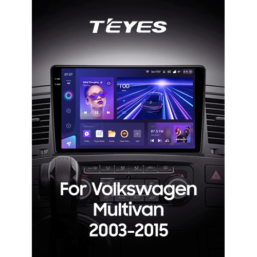 Штатна магнітола Teyes CC3 4+64 Gb Volkswagen Multivan T5 (1 Din)2003-2015 9" 1din 2k