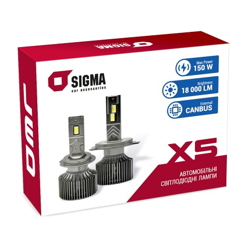 LED лампа SIGMA X5 75W H4 H/L