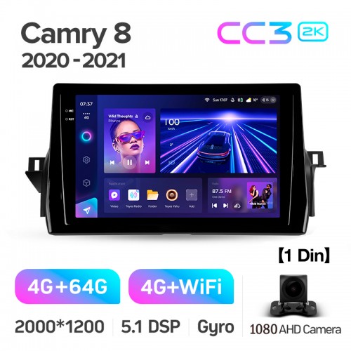 Штатна магнітола Teyes CC3 4+64 Gb Toyota Camry 8 XV70 (1 Din) 2020-2023 10" 1din 2k