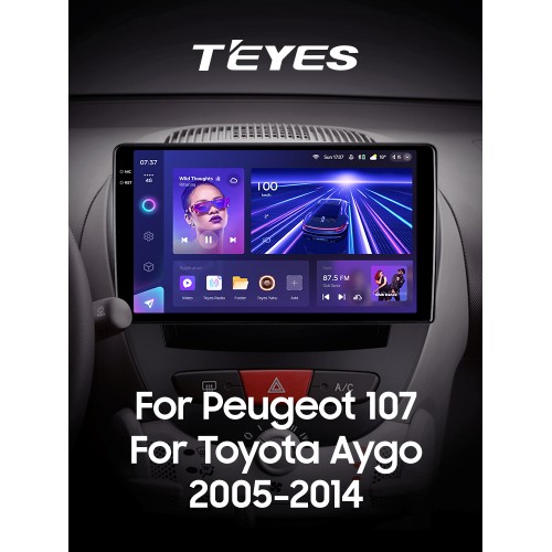 Штатна магнітола Teyes CC3 6+128 Gb з коловим оглядом 360° Peugeot 107 Toyota Aygo 2005-2014 10" 2k Штатна магнітола Teyes CC3 6+128 Gb з коловим оглядом 360° Peugeot 107 Toyota Aygo 2005-2014 10" 2k