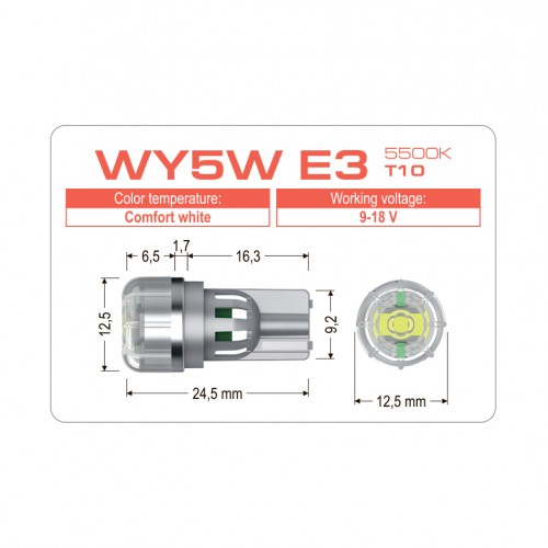 Світлодіодна лампа EXTREME WY5W E3 T10 5500K