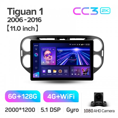Штатна магнітола Teyes CC3 6+128 Gb Volkswagen Tiguan 1 NF 2006-2017 (F1) 11" 2k
