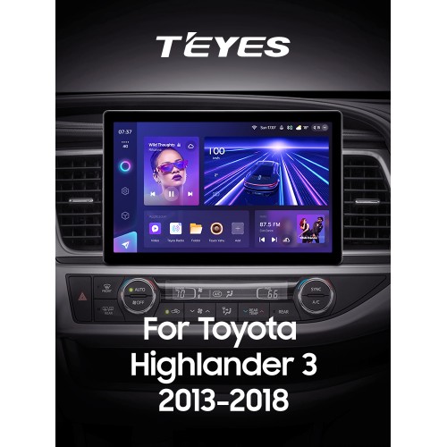 Штатна магнітола Teyes CC3 6+128 Gb Toyota Highlander 3 XU50 2013-2018 13" 2k (L1)