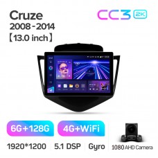 Штатна магнітола Teyes CC3 6+128 Gb Chevrolet Cruze J300 2008-2014 13" 2k