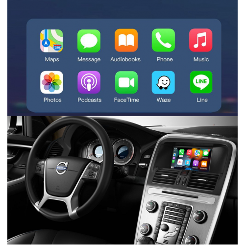 Беспроводной CarPlay та AndroidAuto для Volvo XC60 (2012-2015) 7" Беспроводной CarPlay та AndroidAuto для Volvo XC60 (2012-2015) 7"