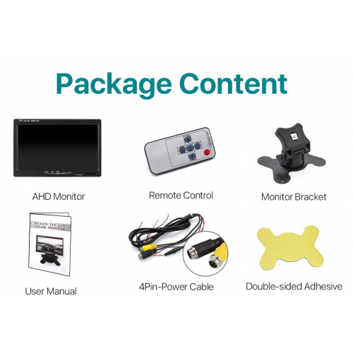 Автомобільний монітор GreenYi 7 дюймів TFT для камери заднего вида