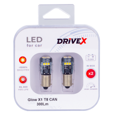 Світлодіоди в габаритні вогні. Підсвітку номера та салона DriveX Glow X1 T8 12-24V CAN 300Lm BA9S/T4W d-9mm к-т.