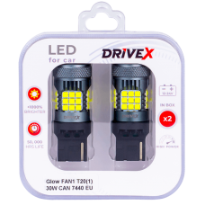 Світлодіоди в габаритні вогні. Підсвітку номера та салона DriveX Glow FAN1 T20(1) 9-48V 30W CAN 3000Lm 7440/W21W base-16mm EU к-т.