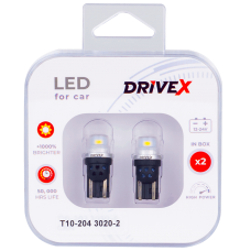 Світлодіоди в габаритні вогні. Підсвітку номера та салона DriveX T10-204 3020-2 9-48V W5W base-10mm к-т.