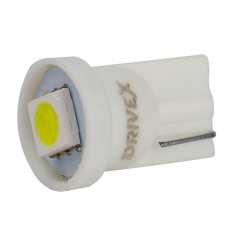 Світлодіоди в габаритні вогні. підсвітку номера та в салон  DriveX T10-244 White 12V 0.3W 10Lm W5W base-10mm C